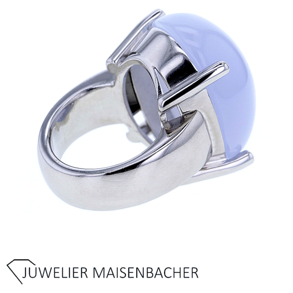 Großer Statementring/Ring mit großem Edelstein Chalcedon Gold – Bild 7