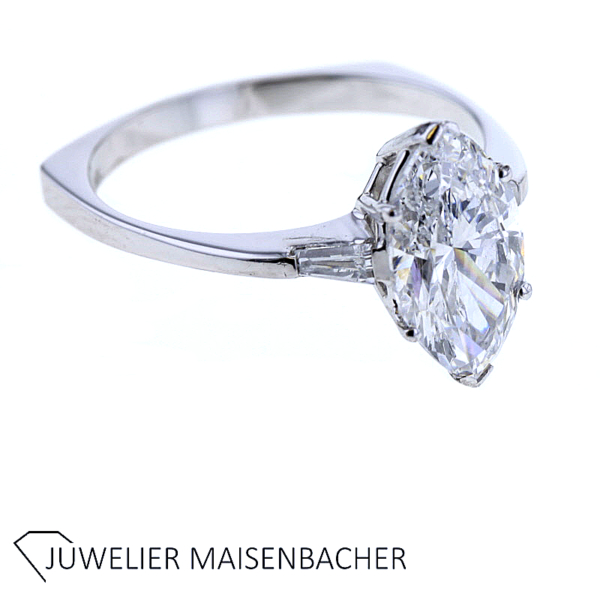 SELTENHEIT Ring mit Diamant Navette und Trapez Schliff Gold – Bild 9