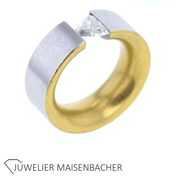 Massiver Brillant Solitär Ring Gold – Bild 10