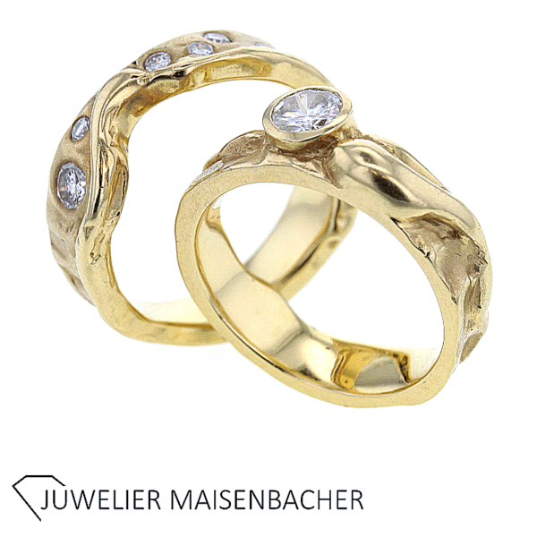 Handgefertigter Designer Ring mit Brillanten Gold – Bild 7