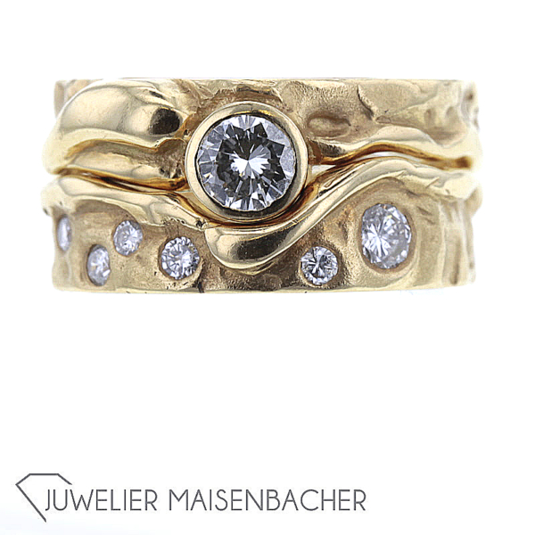 Handgefertigter Designer Ring mit Brillanten Gold – Bild 8