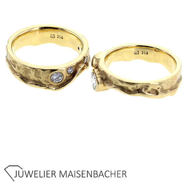 Handgefertigter Designer Ring mit Brillanten Gold – Bild 9