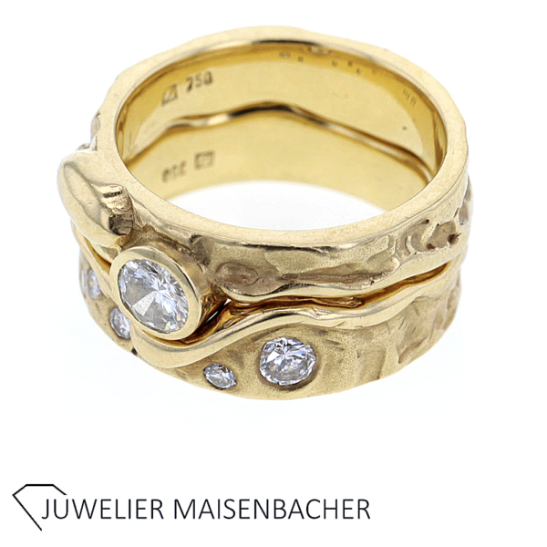 Handgefertigter Designer Ring mit Brillanten Gold – Bild 10