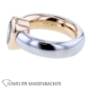 Massiver Solitaire Ring mit Tropfen Diamant Platin und Gold – Bild 5