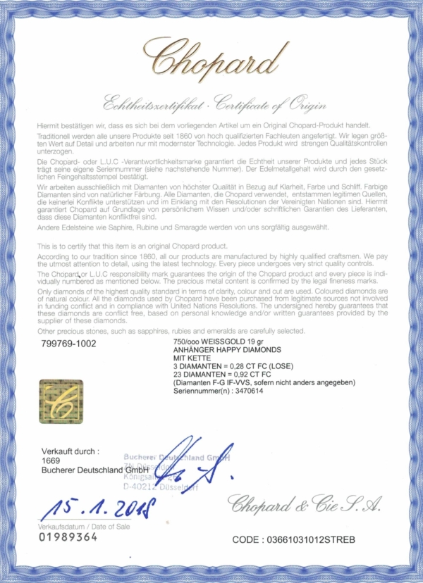 Chopard Collier "Happy Diamonds" Brillanten Gold – Bild 9