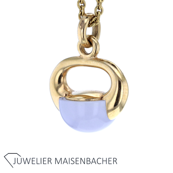Pomellato Collier/Kette mit Anhänger Mondstein Ecru Gold *Rarität* – Bild 9