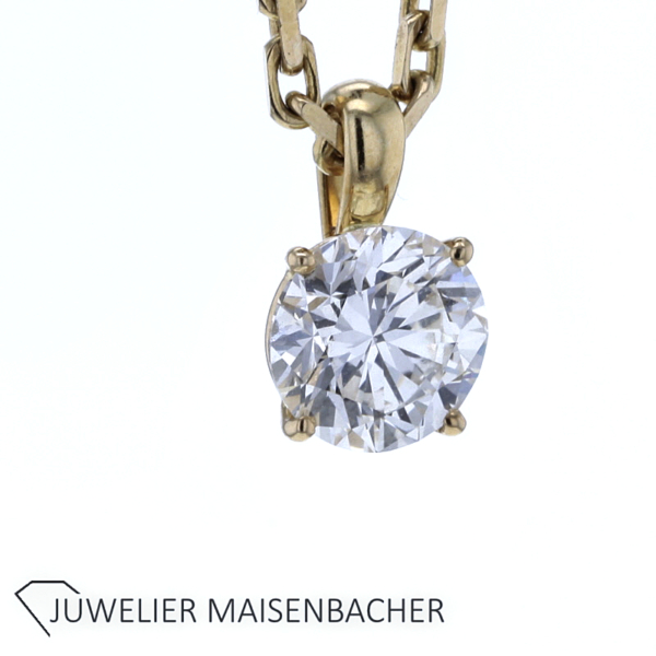 Solitäranhänger an Kette mit Brillant 2,01 ct. Gold – Bild 2