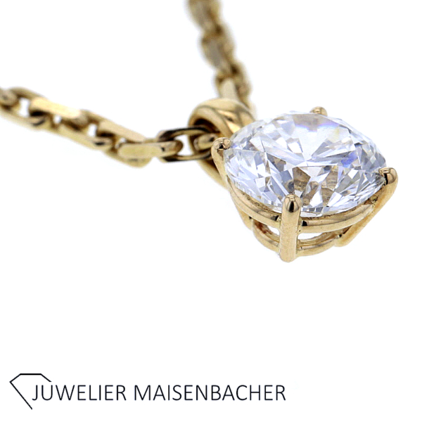 Solitäranhänger an Kette mit Brillant 2,01 ct. Gold – Bild 4