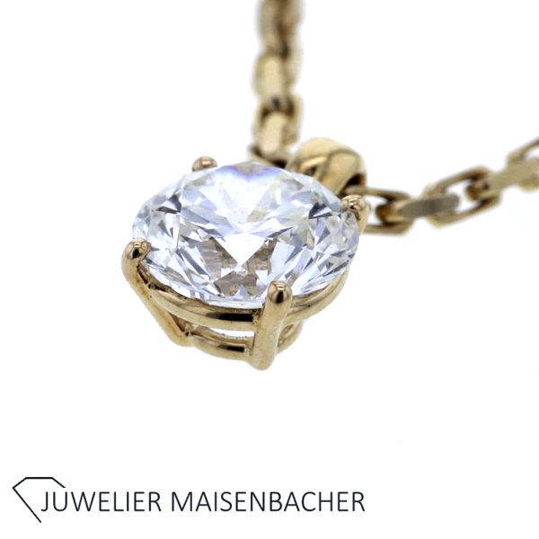 Solitäranhänger an Kette mit Brillant 2,01 ct. Gold – Bild 5