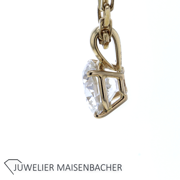 Solitäranhänger an Kette mit Brillant 2,01 ct. Gold – Bild 6