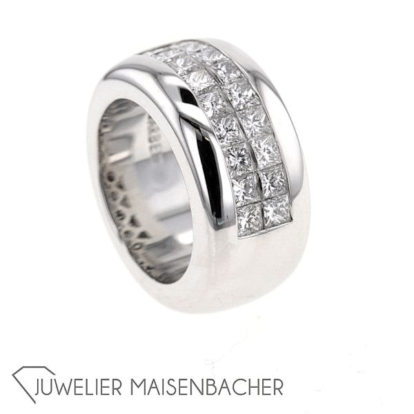 Weißgold Princess Diamant Ring Handarbeit – Bild 6