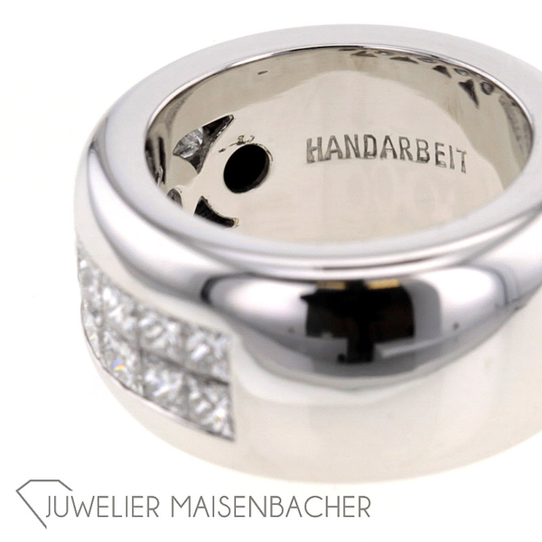 Weißgold Princess Diamant Ring Handarbeit – Bild 7