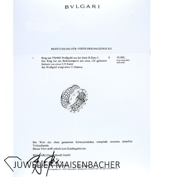 Bulgari B Zero Ring in 750/- Weißgold mit Brillant – Bild 9