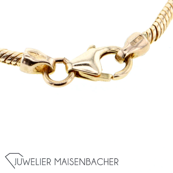 Schlangenkette mit Solitaire-Anhänger, Tragelänge 45cm – Bild 10