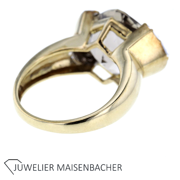 Ausgefallener Ring mit Rauchquarz und Diamant – Bild 6