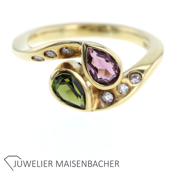 Caprise Ring mit Turmalin und Brillanten Gold – Bild 2