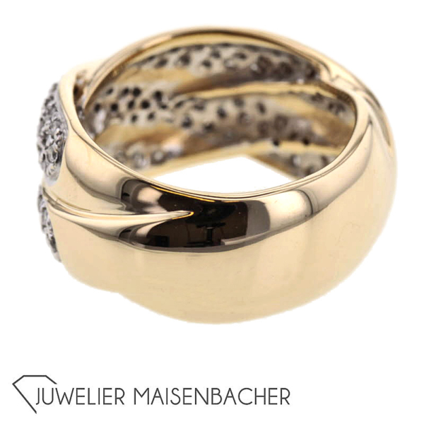 Opulenter Croisé-Ring mit Brillanten Gold – Bild 5