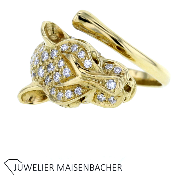 Exklusiver Panther-Ring mit Brillanten Gold – Bild 5
