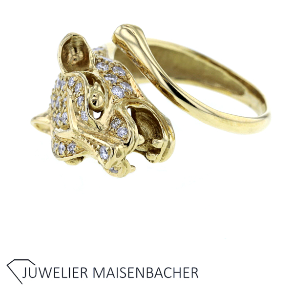 Exklusiver Panther-Ring mit Brillanten Gold – Bild 7