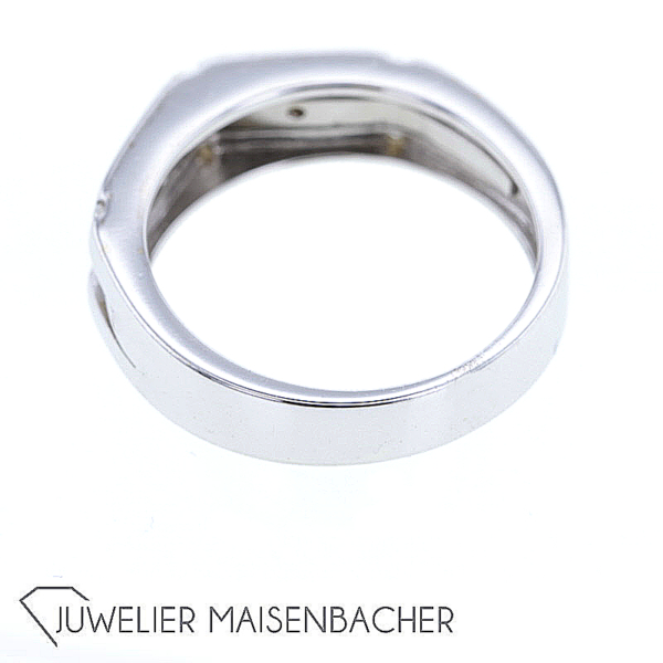 Drei-reihiger Weißgold Brillant Ring – Bild 5