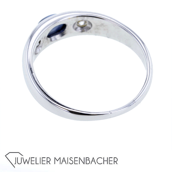Klassischer Bandring mit Diamant-Saphirbesatz – Bild 5