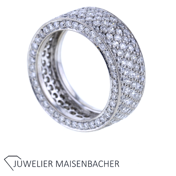 Glamouröser Ring mit rundherum besetzten Brillanten Gold – Bild 8