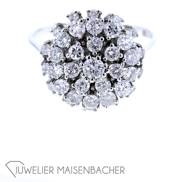 Moderner Weißgold Entourage Ring – Bild 5