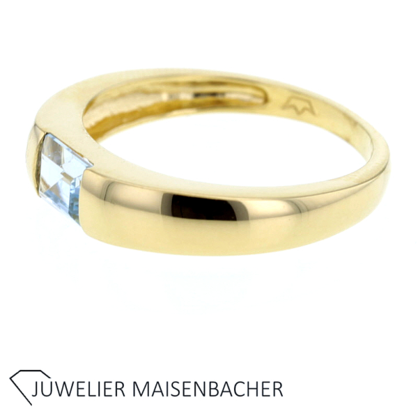 Klassischer Ring mit blau Topas Gold – Bild 5