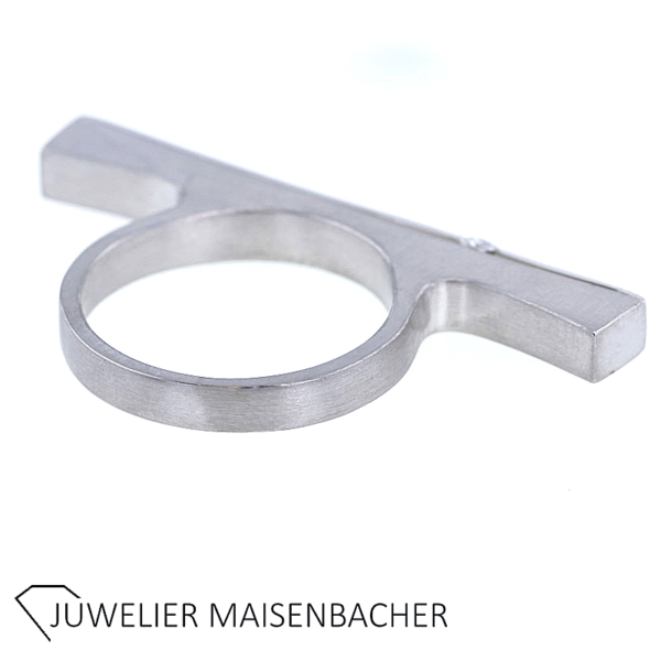 Design-Ring *Brücke*mit Brillant Platin – Bild 3