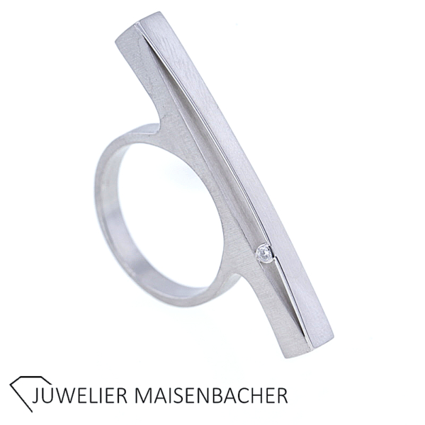 Design-Ring *Brücke*mit Brillant Platin