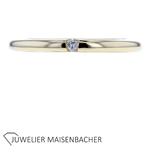 Solitär Ring / Vorsteckring mit Brillant Gold – Bild 6