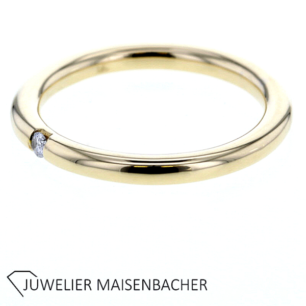 Solitär Ring / Vorsteckring mit Brillant Gold – Bild 7