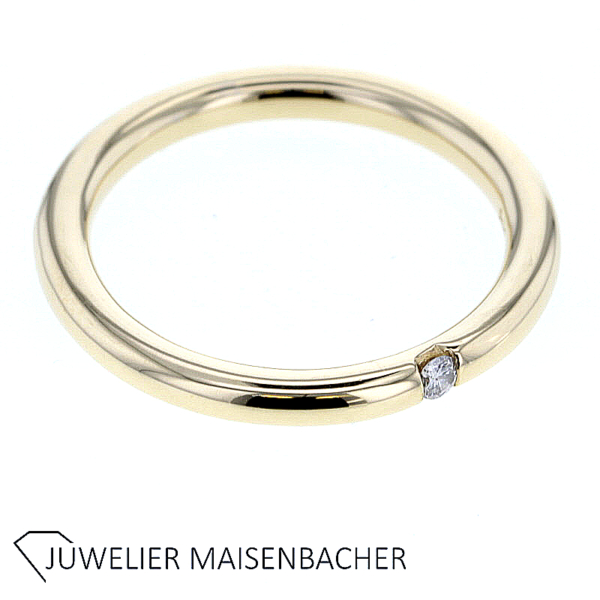 Solitär Ring / Vorsteckring mit Brillant Gold – Bild 8