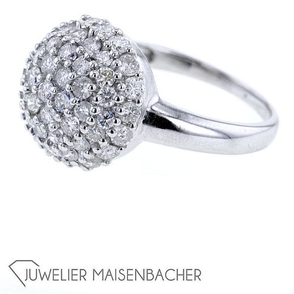 Kugel Brillant Weißgold Ring – Bild 5