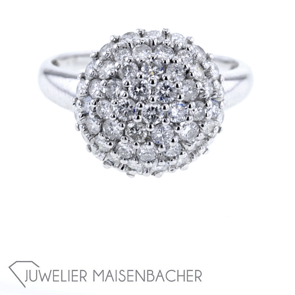 Kugel Brillant Weißgold Ring – Bild 6
