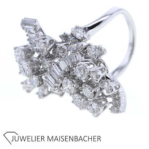 Opulenter ausgefallener Diamant-Brillant Ring Gold – Bild 5