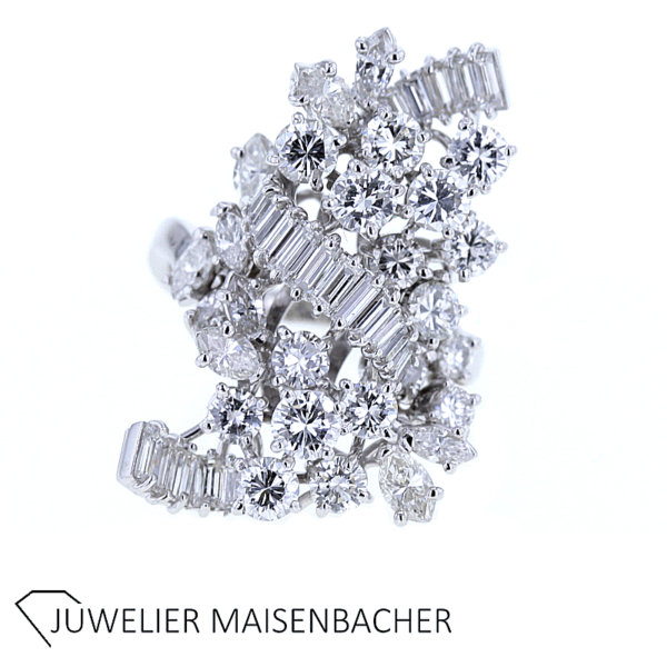 Opulenter ausgefallener Diamant-Brillant Ring Gold – Bild 6