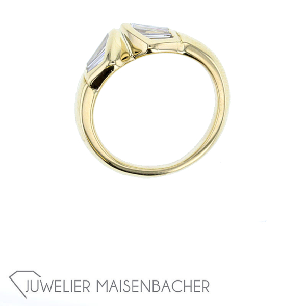 Gold Brillant Tapered Baguette Schliff Ring – Bild 6