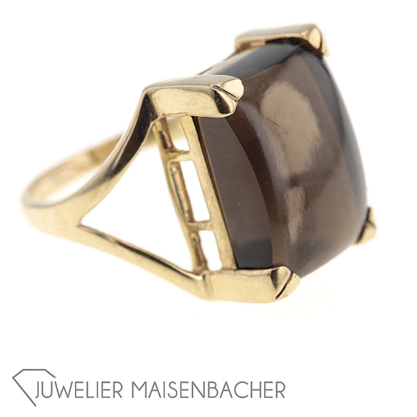 Klassischer Statement Rauchquartz Ring – Bild 8