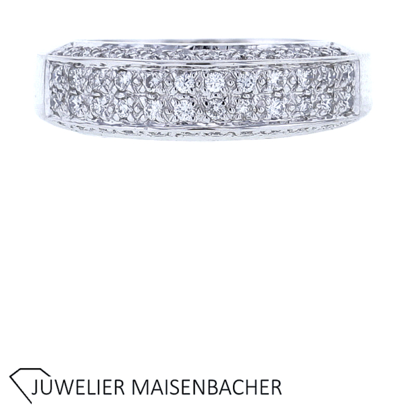Ring mit 48 Brillanten Pavé gefasst Weißgold – Bild 2