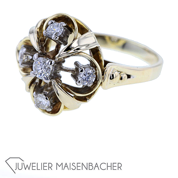 Ring mit Brillanten im Blumen-Design – Bild 2