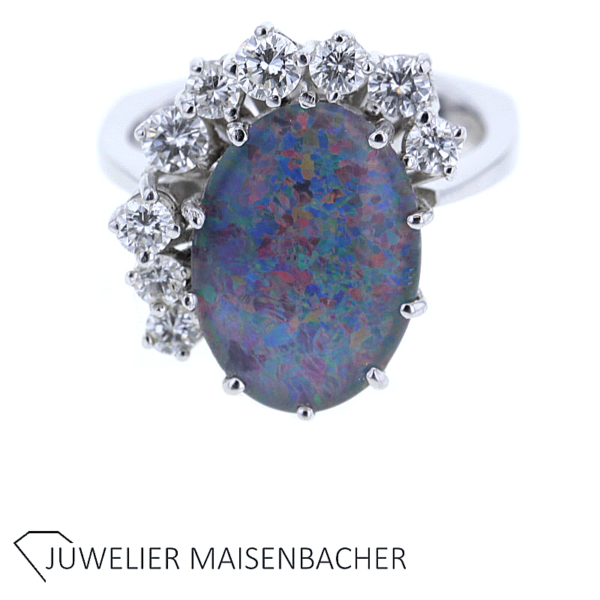 Gold Opal Triplette Brillant Ring – Bild 4
