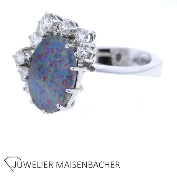 Gold Opal Triplette Brillant Ring – Bild 6