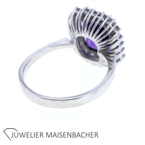 Gold Amethyst Entourage Diamant Ring – Bild 5