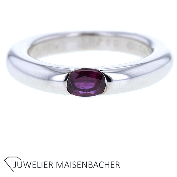 Cartier Vintage Ellipse Ring mit Rubin in Gold – Bild 7