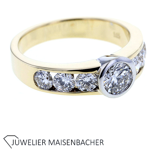 Damen Brillantring insg. 1,52 ct Gold – Bild 6
