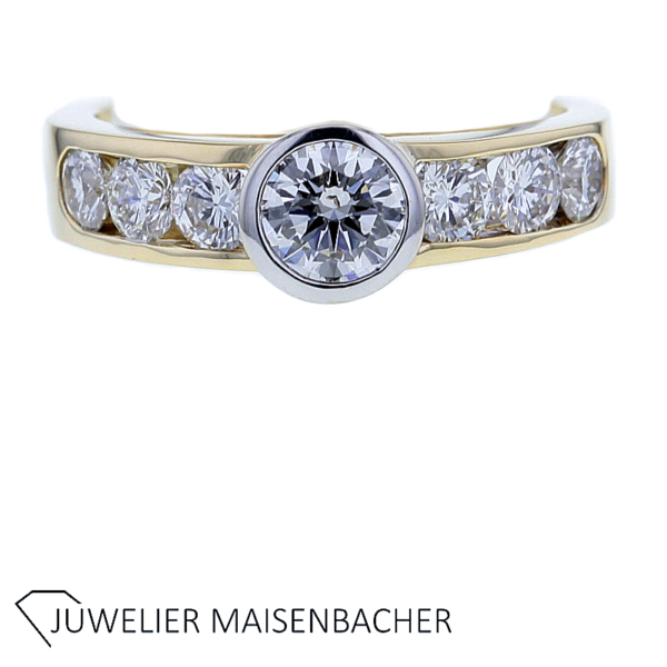 Damen Brillantring insg. 1,52 ct Gold – Bild 7