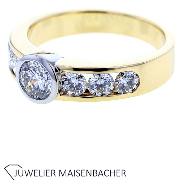 Damen Brillantring insg. 1,52 ct Gold – Bild 10