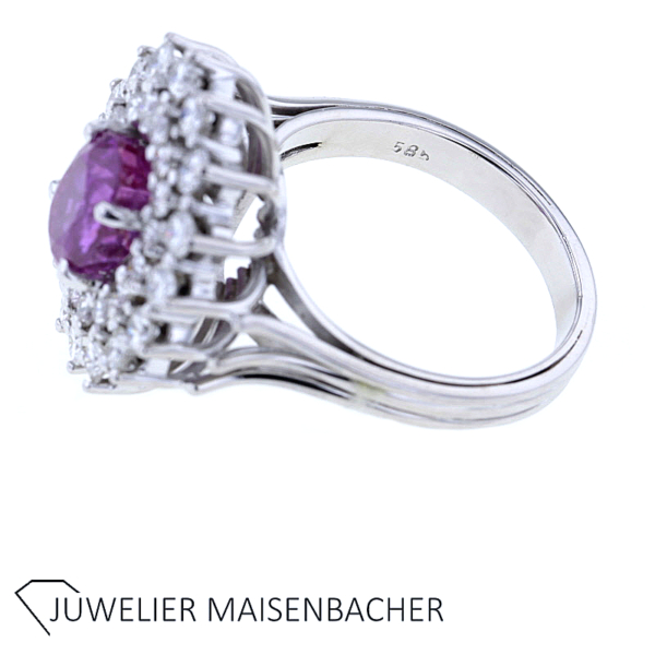 Zeitloser Entourage Ring mit Brillant und Rubin Gold – Bild 3
