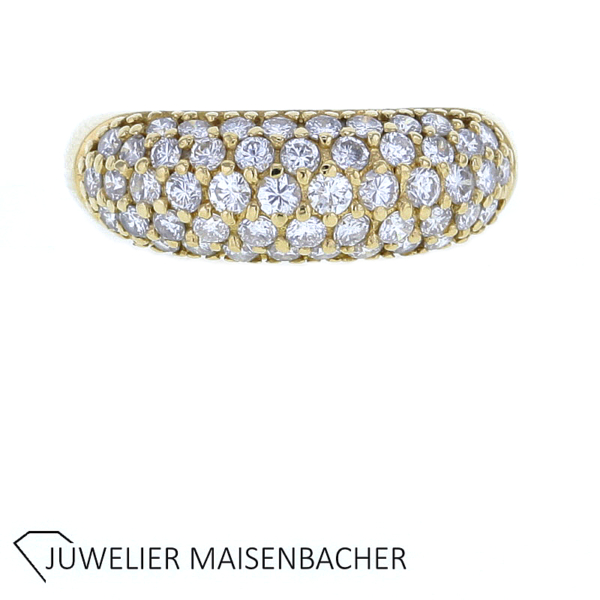 Strahlender Mayors Brillantring Pavé gefasst Gold